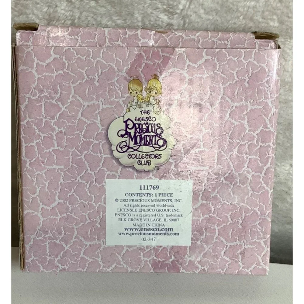 Vtg 2002 Precious Moments Collectors Club Heart-Shaped Porcelain Photo Frame Box
